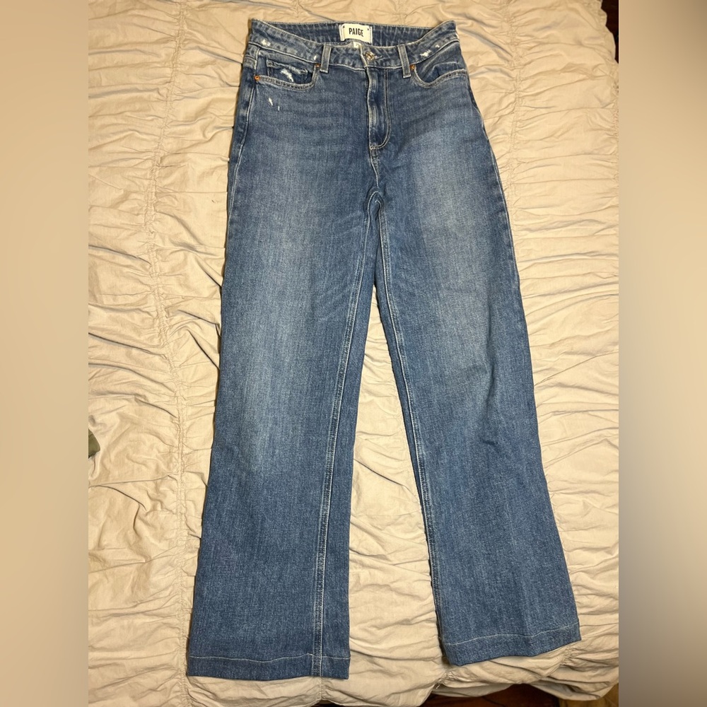 Paige Leenah High Rise Straight Vintage Wash in Rural Distressed Jeans SIze 25
